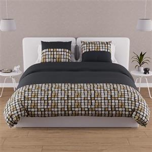 Soleil d'ocre Coperchio di Consolatore + 2 federe, Grigio, 260 x 240 cm