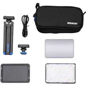 Amaran Ace 25c - Kit lampada LED on-camera a colori, 32W, design compatto con attacco Ace Lock e batteria a lunga durata