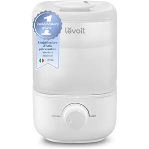 Levoit Umidificatore Ambiente Bambini, Durata 25H, 23dB, Top Fill, Bianco | 2,5L Umidificatore per Camera da Letto Con Ugello a 360° per Piante, Spegnimento Automatico, 17W