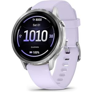 Garmin Venu 4, 45mm, Smartwatch per il fitness, Display AMOLED 1,4", Speaker e Microfono, Comandi Vocali, GPS Multi-band, Torcia, 80+ App per lo Sport, Autonomia 12 giorni, Gray & Silver