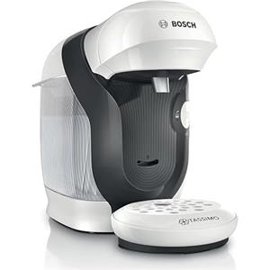 Bosch Tassimo Style friendly Macchina Capsule TAS114E, oltre 70 bevande, adatta a tutte le tazze, completamente automatica, sostenibile, salvaspazio, 1400 W, bianco