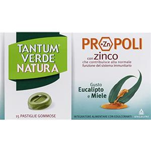 ANGELINI Tantum Verde Natura - 15 Pastiglie Gommose Eucalipto e Miele