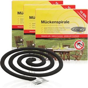 COM-FOUR® 30x spirali antizanzare con supporto - spirali fumogene contro zanzare, zanzare e altri insetti ideali per balcone, terrazza, giardino e campeggio - protezione (30 pezzi - spirale nera)