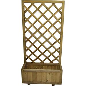 AVANTI TRENDSTORE Iberia - Fiorieria in legno con griglia rettangolare, molto pratico e decorativo, ideale per giardino o balcone. Dimensioni: LAP 75x180x30 cm