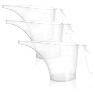 COM-FOUR® 3x Imbuto brocca, annaffiatoio con beccuccio imbuto, imbuto trasparente, dosatore per sapone o liquidi