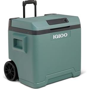 IGLOO IE42 Frigo Elettrico, 12V e 230V, 42L - Mini Frigorifero Compatto per Auto, Campeggio, Viaggi, Barca e Festival - Con Ruote, Maniglia Telescopica, Vano Portacavo e Modalità Eco/Max