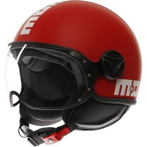 MOMO Design MOMODESIGN - FGTR CLASSIC E2206, Casco Jet, Casco Aperto per Moto e Scooter, per Uomo e Donna, Candy Rosso Opaco/Bianco, M