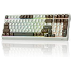 RK ROYAL KLUDGE F99 Tastiera Meccanica Wireless con Tastiera Numerica, Tastiera da Gioco 95%100 Tasti con Modalità Tri-Mode Sostituibile a Caldo BT/2.4G/USB-C, Tastiera da Gioco Retroilluminata RGB