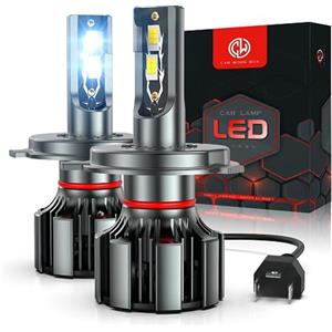 CAR WORK BOX H4 LED, 16000LM 80W Lampadine LED H4 per Fari Auto, 6500K Bianca
