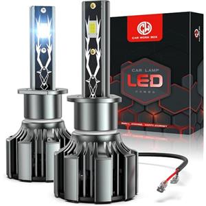 CAR WORK BOX H1 LED, 16000LM 80W Lampadine LED H4 per Fari Auto, 6500K Bianca