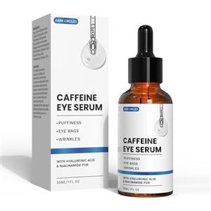 Zynxel Siero Caffeina Contorno Occhi, Siero occhi antirughe con acido ialuronico per eliminare le occhiaie e le borse, per uomini e donne (30 ml)