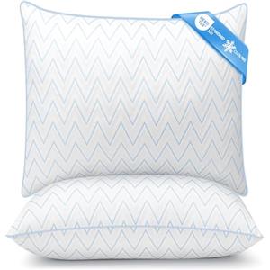 TESQ Cuscini Letto 65x65 cm Set di 2, Cuscino Morbidi e Traspiranti con Imbottitura in Fibra di Poliestere 70% 7D e 30% 1.33D, Comfort e Supporto Bilanciato per Tutte le Posizioni di Sonno