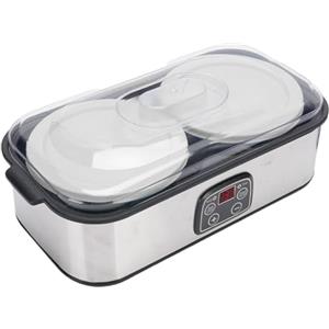 Fockety Yogurtiera con controllo della temperatura, yogurt greco che produce trilioni di probiotici vivi, macchina per yogurt digitale automatica con due contenitori da 1 litro (EU)