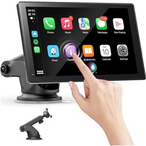 XVDXVC Senza Fili Autoradio, Wireless A-pple Carplay & Android Auto Portatile, 7 Pollici Stereo Auto HD Touch Screen,Car Radio with Mirror Link,GPS Navi,Bluetooth,Voice Control,FM,Plug & Play Car Play Screen