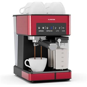 KLARSTEIN Arabica Comfort Macchina per Caffè - 20 Bar, 1350W, con Montalatte, Compatibile con Caffè Macinato & Cialde, Serbatoio 1,8L, Pannello Touch, Serbatoio Latte Rimovibile