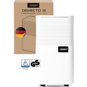 Comedes® Deumidificatore 12 l/24 h - deumidificatore silenzioso con ruote - deumidificazione silenziosa e a risparmio energetico per ambienti residenziali e uffici fino a 25 m²/125 m³ - Demecto 12