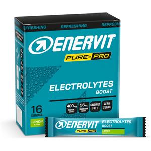 Enervit Pure-Pro Electrolytes Boost - Integratore Elettrolitico Gusto Limone, 16 Bustine da 4 g, Sali di Sodio e Magnesio, Zero Calorie e Zuccheri