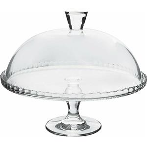 PASABAHCE Alzata Patisserie in vetro con cupola 32 cm - Elegante porta dessert per torte e dolci
