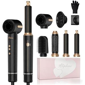 Atopskins 7 in 1 Asciugacapelli Air Styler 110000 U/MIN Hair Styler Phon | Hair Styler Airstyler 1400W Hairstyler 500 Milioni Di Ioni Phon con Diffusore Air Arricciacapelli Automatico Spazzola Phon