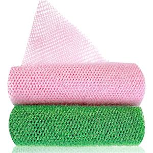 GEEHUA Confezione da 2 Spugne a Rete Africana, Spugna a Rete Esfoliante Africana, Rete per Lavaggio Spugna da Bagno, Panno Lungo in Nylon per la Schiena, Scrub Quotidiano per la Schiena (Rosa, Verde)