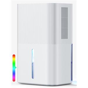MaidellAir Deumidificatore elettrico da 2,7L per la casa, deumidificatore per camera da letto, silenzioso e con controllo touch, deumidificatore per bagno, spegnimento automatico e 7 LED. (bianco1150 ml/24 h)