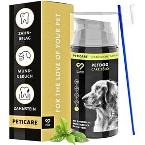 Peticare Dentifricio Naturale per Cani - Igiene Orale con Olio di Cocco e Camomilla - 75 ml
