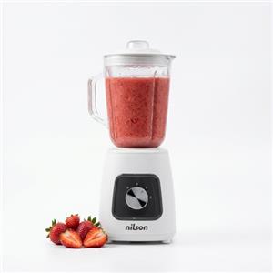Nilson Life Frullatore a bicchiere nutrizionale, 1000 W, potenza massima, capacità 1,5 l, 4 velocità, controllo manuale, miscelazione, frantumazione e becco ghiaccio, funzione turbo, NTB1000MP, cavo