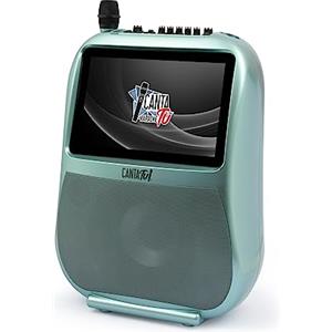 Canta Tu Karaoke PRO 2023 Karaoke Professionale Completo con Microfono Wireless, Display Touch, Connessione Wi-Fi, Effetti Vocali, Luci LED, Batteria Ricaricabile, Voice Changer, Verde