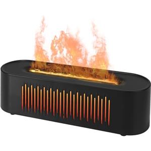 SHANNA Diffusore Di Aromi Con Umidificatore A Fiamma Vulkan: Umidificatore Per Aromaterapia Da 260ml, Con Illuminazione Notturna A 7 Colori, Spegnimento Automatico, Ideale Per La Camera Da Letto (Nero)