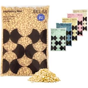 SELAS Cera Depilatoria Perle 800g Oro - Cera a Caldo Senza Strisce per Viso e Corpo, Pelli Sensibili, Ceretta Brasiliana, Perle Professionali Alta Qualità, Hard Wax Beans. Più opzioni