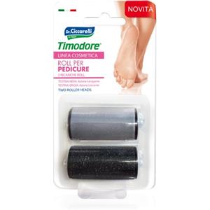 Timodore Ricariche per Roll Pedicure - 2 Pezzi con Testine Rotanti Nera e Grigia per Rimozione Callosità e Lisciatura