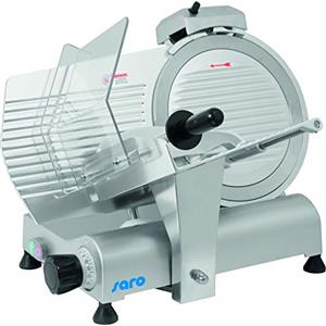 SARO AS 300 - Affettatrice con lama da 300 mm di diametro, spessore di taglio da 0 a 13 mm, affilacoltelli, corpo in metallo leggero, da 230 V