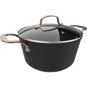 Cecotec Pentola Polka Fantasy 24 Pot Golden. Diametro 24 cm, Capacità 4,5 L, Alluminio Forgiato, Rivestimento antiaderente Platinum Plus Teflon, Senza PFOA, Adatta a tutti i tipi di cucine, Coperchio