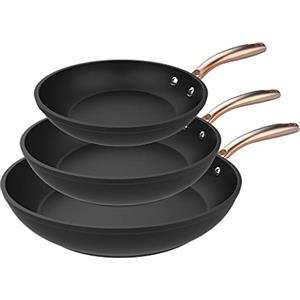 Cecotec Set di Padelle Polka Fantasy 20-24-28 Bucket Golden. Diametro 20-24-28 cm, Alluminio Forgiato, Rivestimento Antiaderente Platinum Plus Teflon, Senza PFOA, Adatte per Induzione