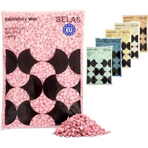 SELAS Cera Depilatoria Perle 800g Rosa Mosqueta - Cera a Caldo Senza Strisce per Viso e Corpo, Pelli Sensibili, Ceretta Brasiliana, Perle Professionali Alta Qualità, Hard Wax Beans. Più opzioni