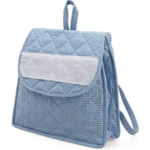 Filet - Zainetto per l'asilo per Bambini |Materiali di alta qualità |Inserto in tela aida personalizzabile|Chiusura con pratico bottone| Azzurro| Dim. 27 x 28 x 5 cm