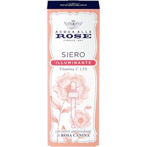 Acqua alle Rose, Siero Viso Concentrato con Vitamina C, Azione Antirughe, Antiossidante, Illuminante, Per Pelli Spente e Opache, 30 ml