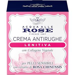 Acqua alle Rose, Crema Viso Antirughe Lenitiva con Collagene Vegetale ci Rosa Chinensis, per Pelli Sensibili e Secche, 50 ml