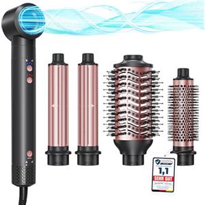 BESTOPE PRO Styler Per Capelli 5 in 1, BESTOPE PRO 110,000 giri/min, ad Alta Velocità, Set per Acconciature Professionali, Volumizzante Arricciacapelli Automatico ad Aria