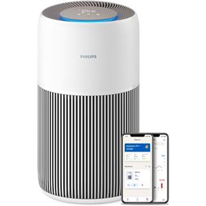 Philips Purificatore d'Aria Philips Serie 2200, HEPA NanoProtect + Filtro a Carboni Attivi, CADR 400m³/h per ambienti fino a 140m², utile contro allergie, Ultra-silenzioso, Filtro intelligente (AC2210/10)