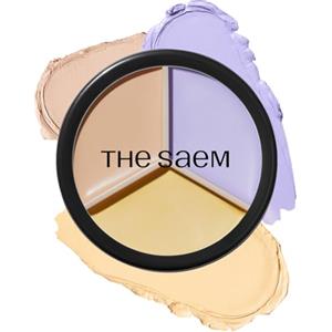 The Saem THESAEM Cover Perfection Triple Pot Concealer 04 Tone Up Beige - Per pelle da chiara a media. Correttore 3 in 1 a copertura totale che uniforma il tono della pelle e copre pigmentazione e macchie.