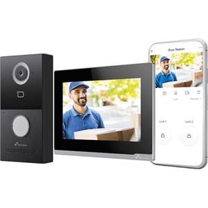 NIVIAN Videocitofono WiFi Intelligente Full HD con Monitor Touch 7", Installazione 2 Fili, Telecamera da Esterno 1080P IP65, Audio Bidirezionale, Registrazione MicroSD e Controllo Remoto App Tuya