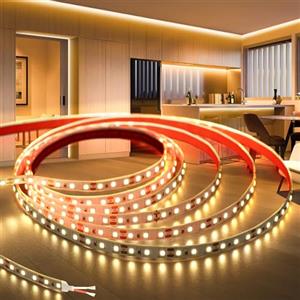 KSIBNW Striscia LED 5 Metri, 12V Strisce Led Bianco Caldo 3000K SMD2835 120LED/m Alta Luminosità Luce Nastro Luminoso Larghezza 8 mm IP20 Interno per Decorazioni, Casa(Senza Alimentatore)
