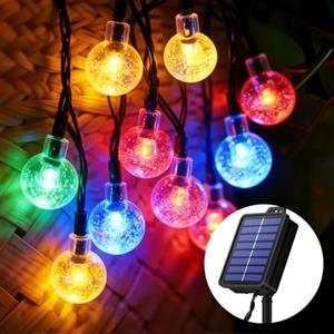 Realky Catena Luminosa Solare da Esterno 60 LED 13.2m, Luci Solari da Giardino con 8 Modalità e Funzione Memoria, IP65 Impermeabile, Luci Decorative per Terrazzo, Balcone, Gazebo, Festa (Multicolore)