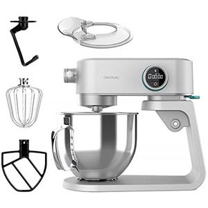 Cecotec Impastatrice Planetaria Twist&Fusion 4000 Luxury White. 800 W, corpo in alluminio pressofuso, motore DC, 8 velocità, luce LED, ciotola in acciaio inox da 5,2 l