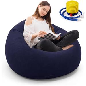 Fouvin Divano gonfiabile in pvc - singolo sedile pouf divano pieghevole per esterni, poltrona gonfiabile, poltrona lounge leggera (blu)