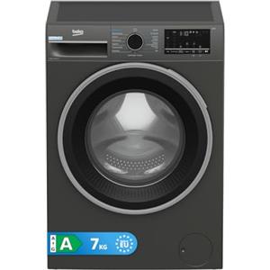 Beko AMBSU372M Lavatrice Slim 7kg, Classe A, 1200 Giri, Motore Inverter, Tecnologia EnergySpin™, SteamCure, Display Touch, Cassetto Autopulente, Grigio Manhattan, Vasca in Plastica Riciclata