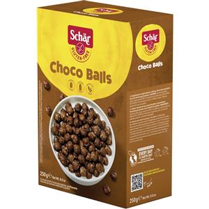 Schär Choco Balls 250 g - Cereali al Cioccolato Senza Glutine, Vegan, Senza Lattosio