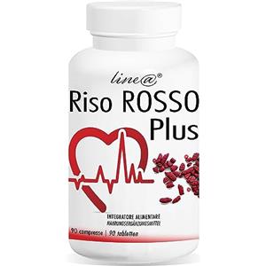 Line@Diet Riso Rosso Plus Lineadiet - integratore alimentare a base di riso rosso fermentato - 90 compresse per 3 mesi di fornitura - 97 mg di riso rosso - prodotto in Italia