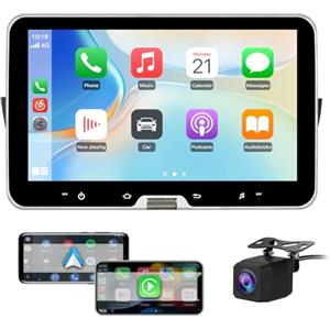 AWESAFE 10.1" Autoradio per Fiat 500 (2007-2015) Android [2+64GB] Car Radio con CarPlay/Android Auto GPS Bluetooth WIFI FM RDS Comandi al Volante (Schermo Staccabile)